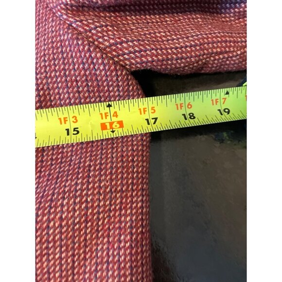 Vintage 80s 90s Red Tweed Wool Blend Single Button Blazer Jacket - Picture 6 of 9